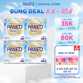 Combo 4 lốc giấy vệ sinh Paseo Derma Care 9 cuộn 3 lớp