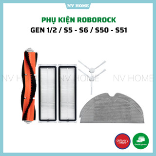Phụ kiện robot bụi roborock s5 max, s6 max, s51, s50, s55 - lọc ,chổi chính,khăn,chổi cạnh,nắp chặn