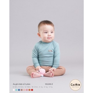Áo giữ nhiệt cổ 3p Cookie cho bé trai bé gái chất tăm mềm