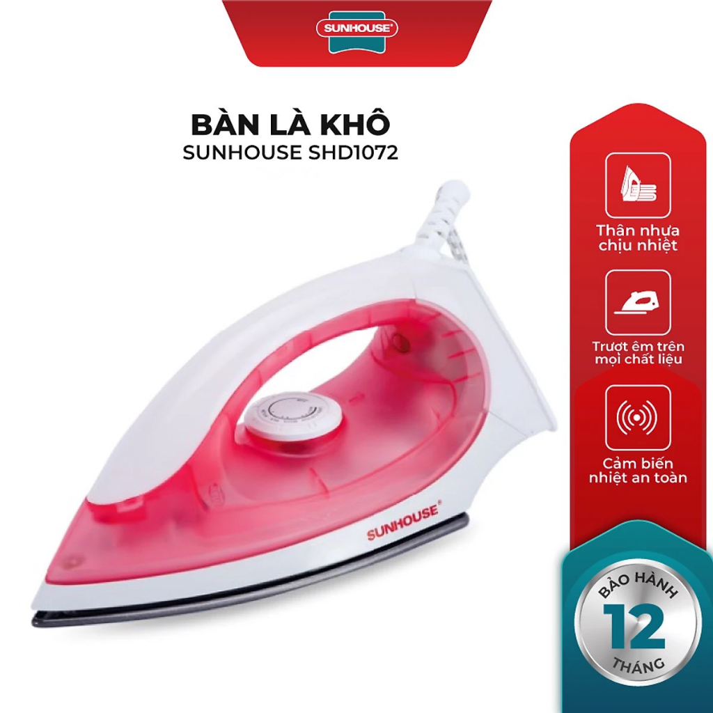 Bàn là khô Sunhouse SHD1072 bảo hành 12 tháng chính hãng toàn quốc