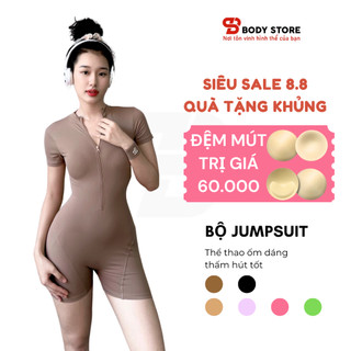 Bộ thể thao Jump cộc basic kèm đai tay chun mông cao cấp tập gym đạp xe chạy Body store