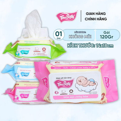1 Gói Khăn Ướt Em Bé Không Mùi TINA BABY 120Gram An Toàn Cho Da Nhạy Cảm
