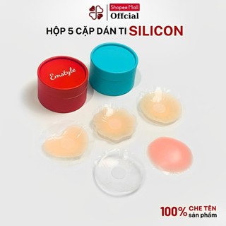 Hộp 5 Cặp Dán Ti Silicon Siêu Bám Dính Dán Ngực Tàng Hình Cao Cấp Tái Sử Dụng Nhiều Lần ELSA BRA 888