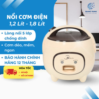 Nồi cơm điện mini NK MEDIA chống dính dung tích 1.8L nhỏ gọn phù hợp cho 1-3 người ăn