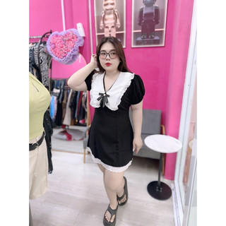 Đầm Cổ Sen Viền Ren 60-90kg ( Big Size Huỳnh Ngọc )