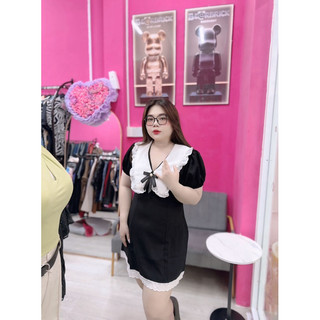 Đầm Cổ Sen Viền Ren 60-90kg ( Big Size Huỳnh Ngọc )