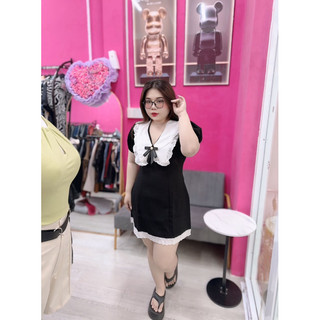 Đầm Cổ Sen Viền Ren 60-90kg ( Big Size Huỳnh Ngọc )