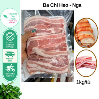 Thịt Lợn Ba Chỉ Nga, ba chỉ lợn thái sẵn, ba chỉ Nga khay 1kg, giao hỏa tốc Hà Nội