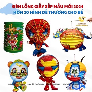 Lồng đèn trung thu xếp giấy đèn lồng trung thu nhiều hình ngộ nghĩnh cho bé