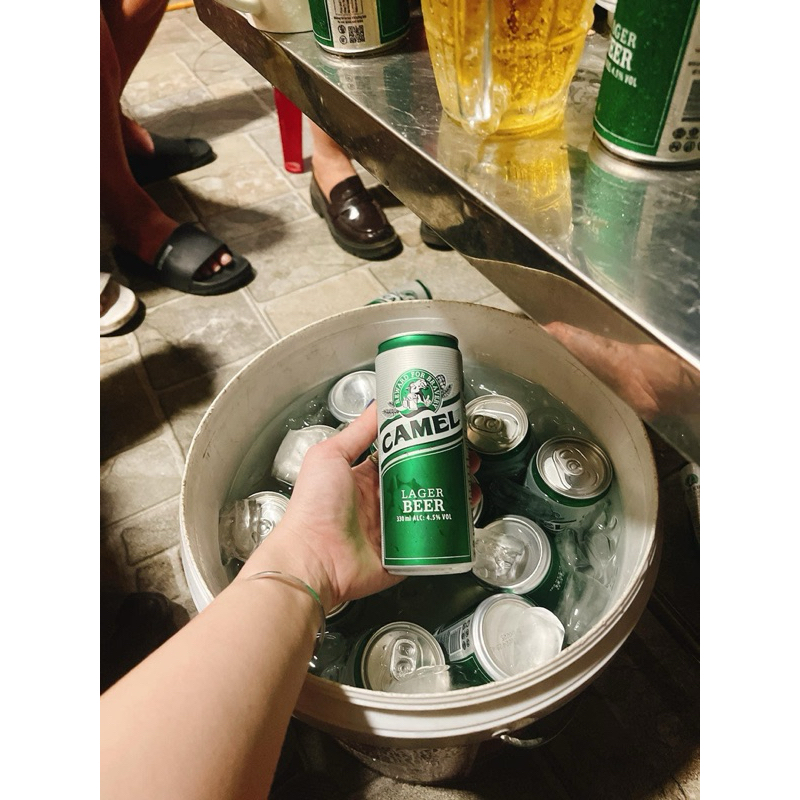 BIA CAMEL SLEEK 330ML XANH