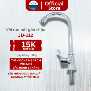 Vòi rửa bát, vòi rửa bát gắn chậu, vòi đồng mạ crom, jd-112, jodo việt nam