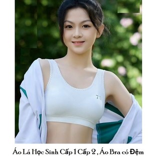Áo Lá Học Sinh Cấp 1 Cấp 2 , Áo Bra có Đệm - có thể tháo rời- vải thun cao cấp xịn-bền thoáng mát-hàng Việt Nam  AL100