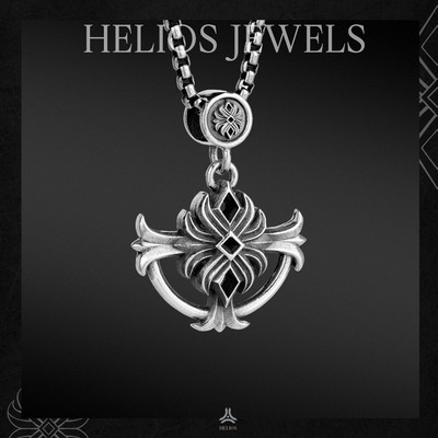 Mặt Dây Chuyền Bạc Nam, Nữ HeliSilver S925 Erie Lotus Helios Black Silver Original