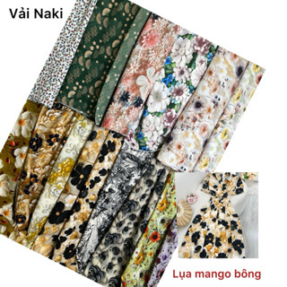 [ VẢI NAKI ] Vải Lụa Mango Hoạ Tiết Hoa Nhí, Hình thú mát mịn may đồ bộ, áo dài, đầm váy,vv...
