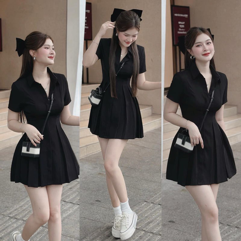 ĐẦM ĐEN SƠMI CỔ POLO