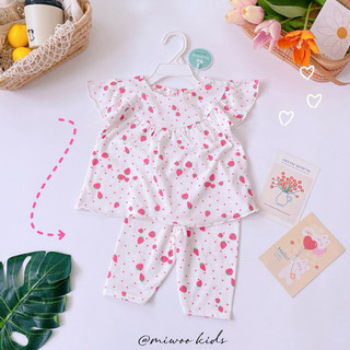 Đồ bộ bé gái quần lửng xuất Nhật Miwoo