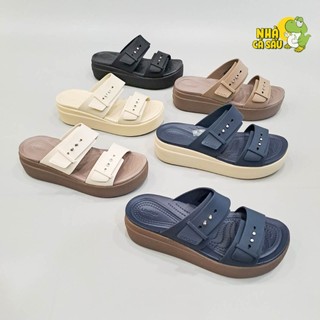 Dép đế xuồng cao 5 phân cài khuy brooklyn mid wedge ii, dép xuồng brooklyn cài khuy mẫu mới đế bánh mỳ 5cm