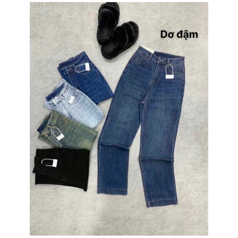 [Bigsize 60kg-98kg] Quần Jean Nữ Ống Đứng Form Rộng Vừa Co Giãn - Dài 103cm - Ống 23cm | BigBuy360 - bigbuy360.vn