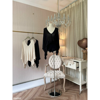 [Về Sẵn] Áo Len Sợi Mỏng Cổ Tim QC