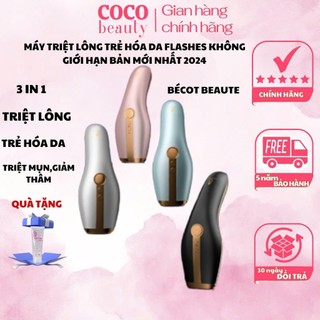 Máy triệt lông Bécot Beauté thương hiệu pháp, sung không giới hạn, công nghệ IPL trẻ hoá da BH 10 Năm