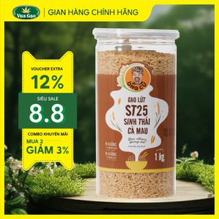 Gạo lứt st25 sinh thái cà mau - thương hiệu ông cụ - hũ 1kg