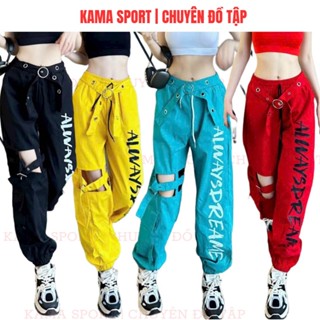 Quần jogger thể thao nữ ống bó chất kaki, quần tập gym, zumba, aerobic, shuffle dance