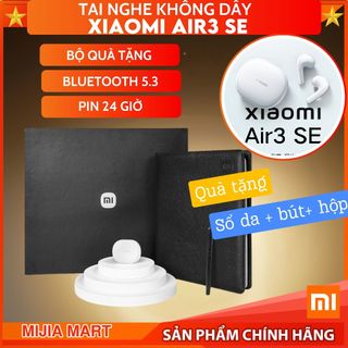 Tai nghe bluetooth xiaomi air3 se và bộ quà tặng sổ da, bút, hộp. bluetooth 5.3 pin 24 giờ
