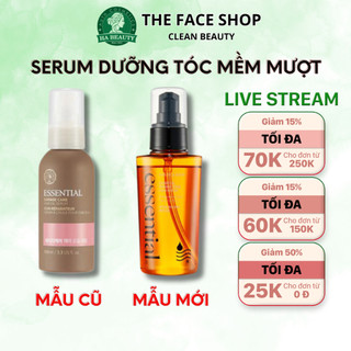 Serum dưỡng tóc mềm mượt phục hồi dưỡng ẩm tóc Hàn Quốc The Face Shop Essential Damage Care Hair Oil Serum 100ml