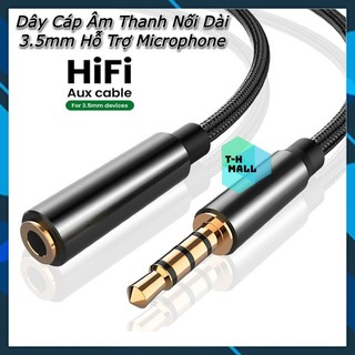 Dây cáp âm thanh nối dài Mic Audio AUX dây dù jack 3.5mm dài 1m / 2m / 3m cho Loa Điện Thoại Máy Tính Máy Nghe Nhạc