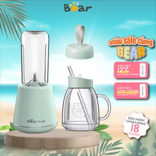 Máy xay sinh tố 2 cối đa năng Bear LLJ D04A1, 200W, Lưỡi dao inox xay đá nhỏ, hoa quả , BH 18 Tháng