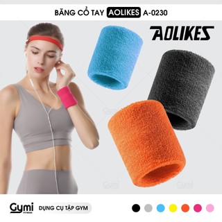 Băng đeo cổ tay cotton thể thao thấm mồ hôi tập Gym, Tennis (1 cái)