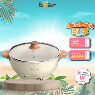 Nồi lẩu điện 2 ngăn uyên ương Bear DHG-C50K1 5L, Công suất 1500W, Đa năng hầm, ninh, lẩu,BH 18 tháng