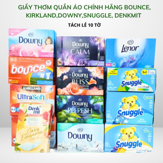 Giấy thơm quần áo Bounce, Downy, Kirkland, Snuggle tách lẻ thử các mùi
