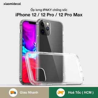 Ốp lưng IPAKY iPhone 12 / 12 Pro / 12 Pro Max viền TPU, chống sốc, trong suốt