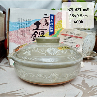 Nồi đất kho cá/nấu lẩu nabe nhật bản 25cm - gốm sứ nhật bản