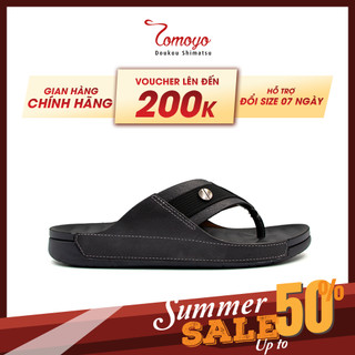 Dép xỏ ngón nam da bò nappa cao cấp tomoyo tmd30400