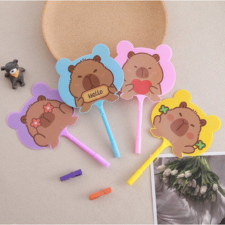 bút quạt capybara chuột lang nước D178 heo peppa viết gel
