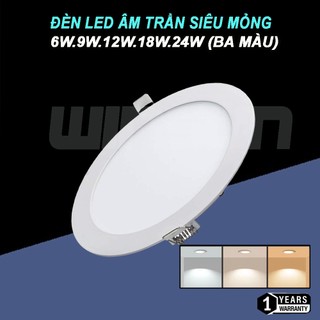 Đèn led downlight âm trần siêu mỏng 6w.9w.12w.18w bh đổi mới 12 tháng