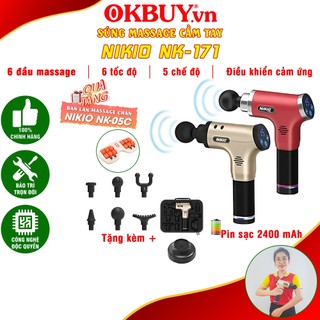 Súng massage cầm tay Nhật Bản 6 đầu Nikio NK-171 - 4 màu, tặng vali