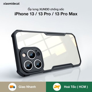 Ốp lưng XUNDD iPhone 13 / 13 Pro / 13 Pro Max mặt lưng trong, viền TPU, chống sốc