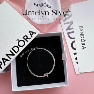 Lắc tay bạc nữ Umelyn Silver, vòng tay dải đá mix trái tim nhỏ xinh chất liệu bạc s925