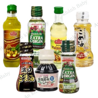 Dầu mè,dầu olive,dầu óc chó,dầu gấc,dầu gạo,dầu hoa cải,nước mắm,dầu ăn dặm cho bé date 2024-2025