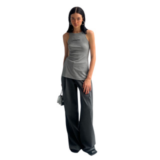 Làminapparel - làminapparel side slit tank top - áo nữ màu xám thiết kế form dài xẻ tà 2 bên