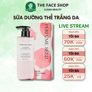 Sữa dưỡng thể dưỡng ẩm tốt trắng da thơm lâu hương nước hoa hồng The Face Shop Perfume Seed Velvet Body Milk 300ml
