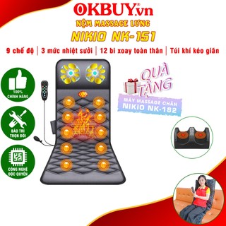 [MỚI] Nệm massage toàn thân Nhật Bản Nikio NK-151 - Có gối mát xa cổ vai gáy, hàng cao cấp | OKbuy