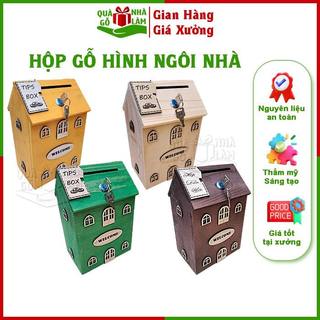  Hộp Đựng Tiền Tiết Kiệm Hình Ngôi Nhà Gổ 2 Tầng Độc Đáo. Hộp Gỗ Có Khóa Chắc Chắn Màu Sắc Đa Dạng Phù Hợp Mọi Nhu Cầu 