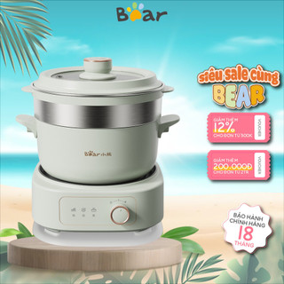 Nồi Lẩu Điện 2.5L Đa Năng Bear DHG-D25G2, Bếp Uyên Ương Xào, Hấp, Hầm Công Suất 1000W, BH 18 Tháng