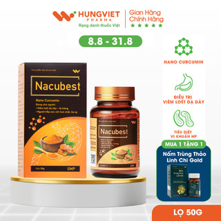 Tinh chất Nghệ Nacubest Nano Curcumin - Bảo vệ niêm mạc dạ dày, tá tràng, chống oxy hoá HungViet Pharma lọ 50g