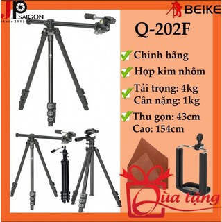 Chân máy ảnh tripod beike q-202f, thanh ngang + quà tặng