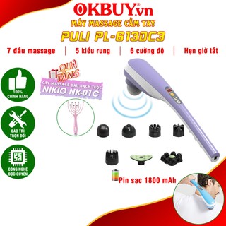 Máy Massage Cầm Tay 7 Đầu Hồng Ngoại Hàn Quốc Puli PL-613DC3 Cán Tay Dài | OKbuy